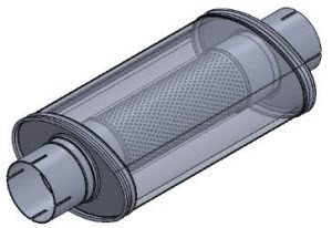 Ovale 3 inch RVS uitlaatdemper