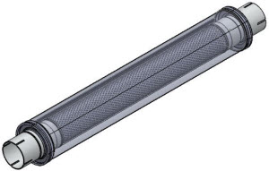 lange 2,5" (63,5mm) uitlaatdemper rond